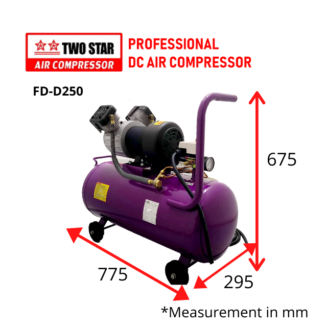 Two Star 48V DC Oil Free Weatherproof Twin Piston Air Compressor with